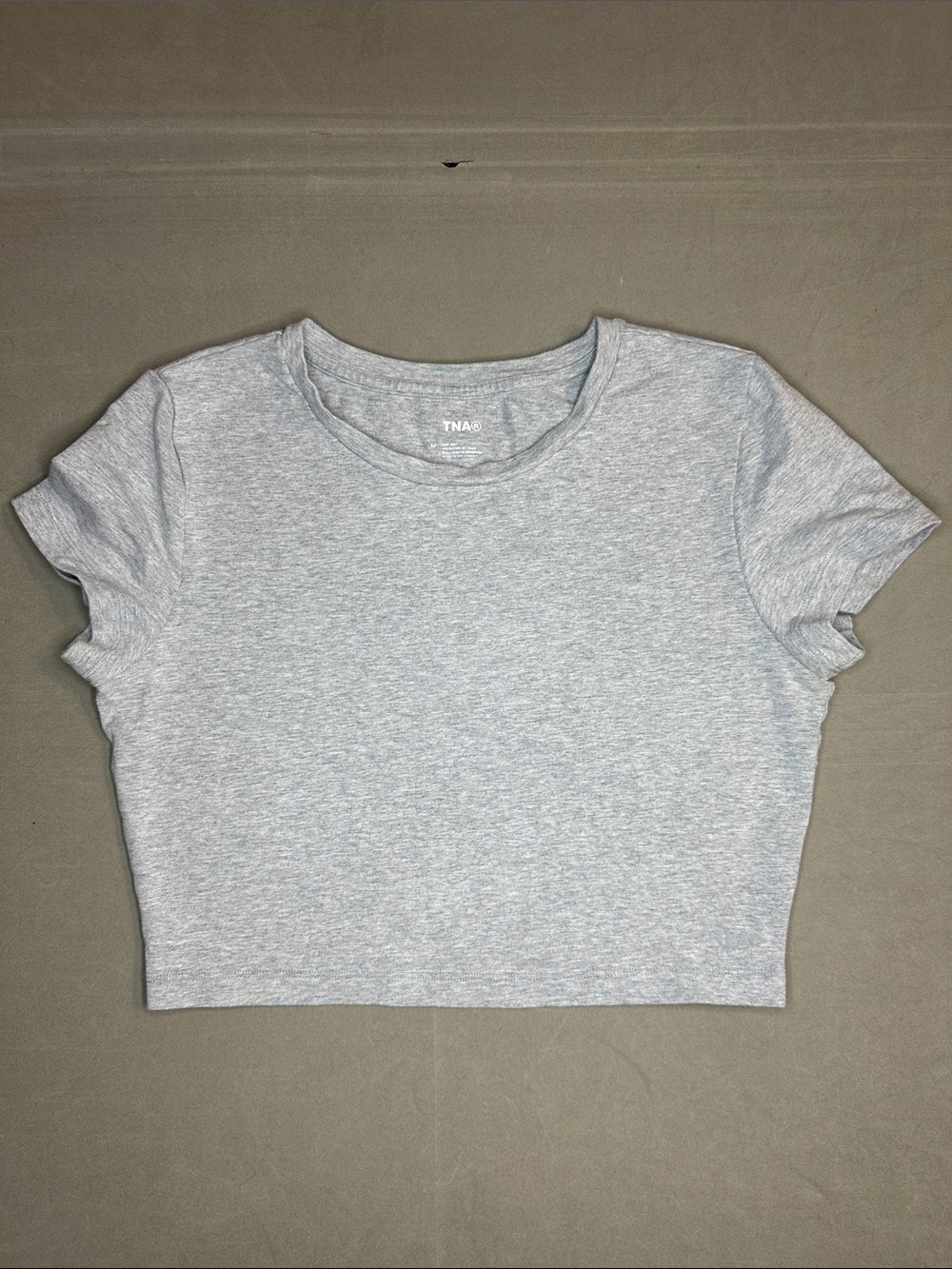 TNA Light Heather Gray Cropped Tee